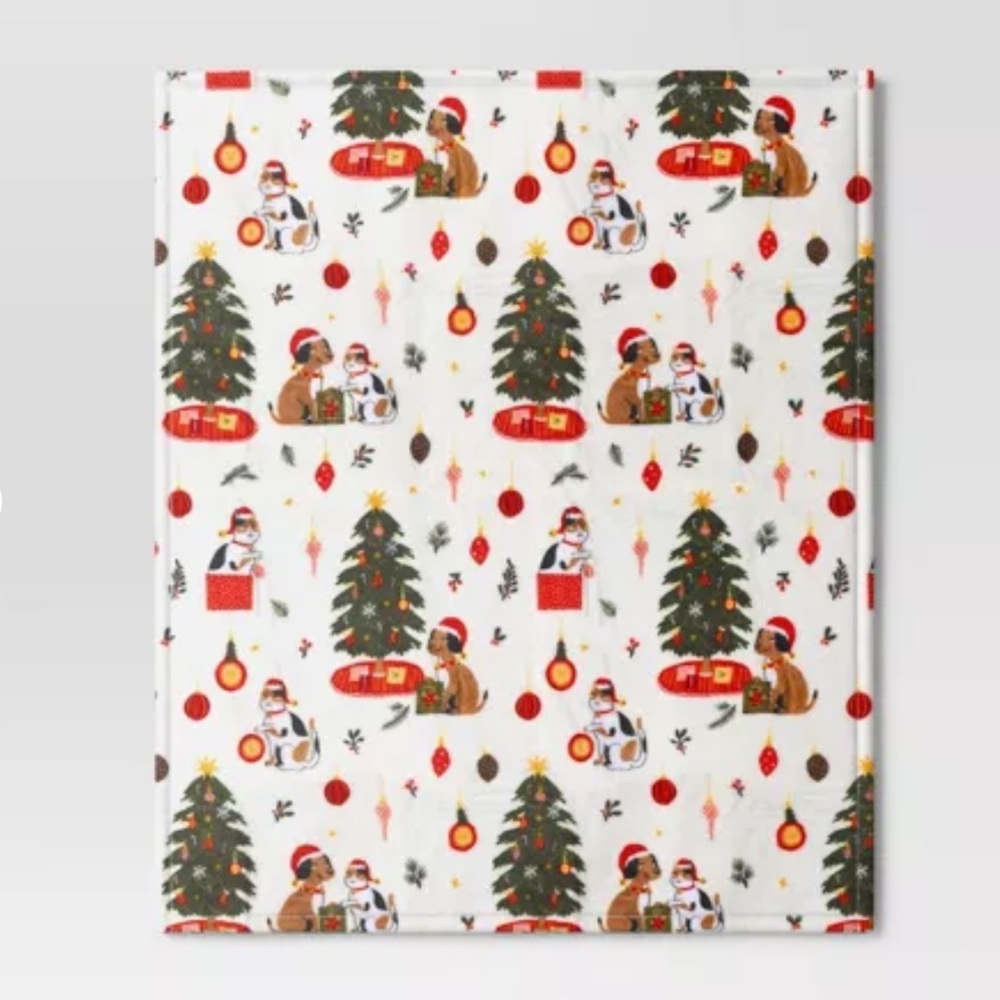 New - Wondershop Holiday Throw Blanket throw ivory